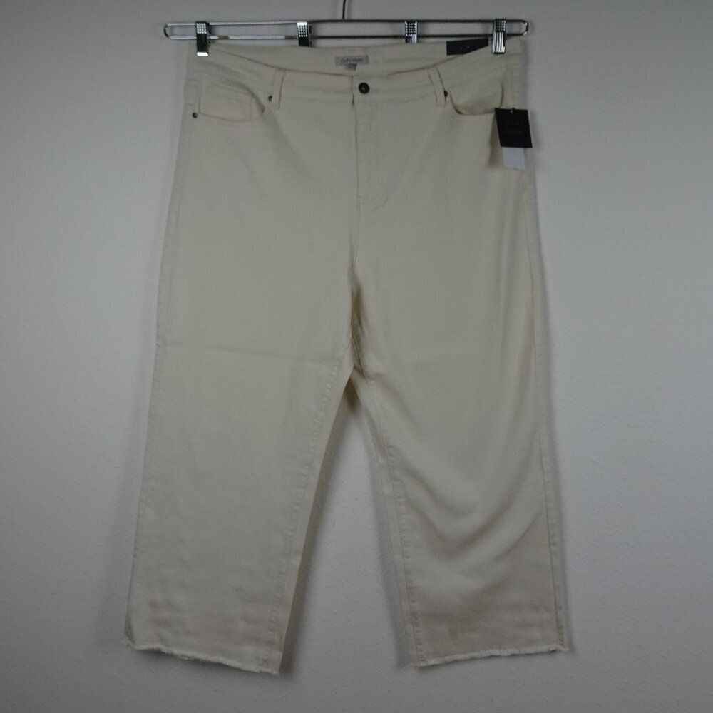 John Mark Ankle Jeans Women's Plus Size 22W Ivory Denim Stretch